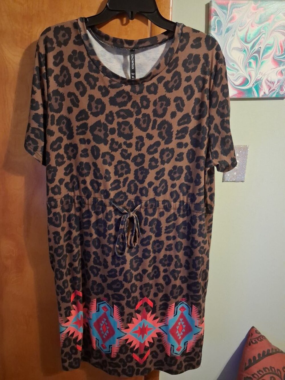 Crazy Train Dress Size XL Midi Animal Print